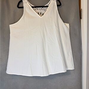 SHEIN White Crochet Detail Tank Top.  Excellent Condition.